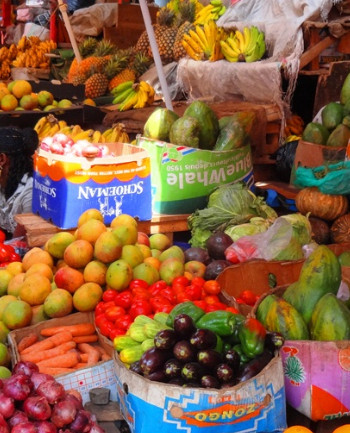 A fruit stall in Nakasero market-Kampala Uganda
